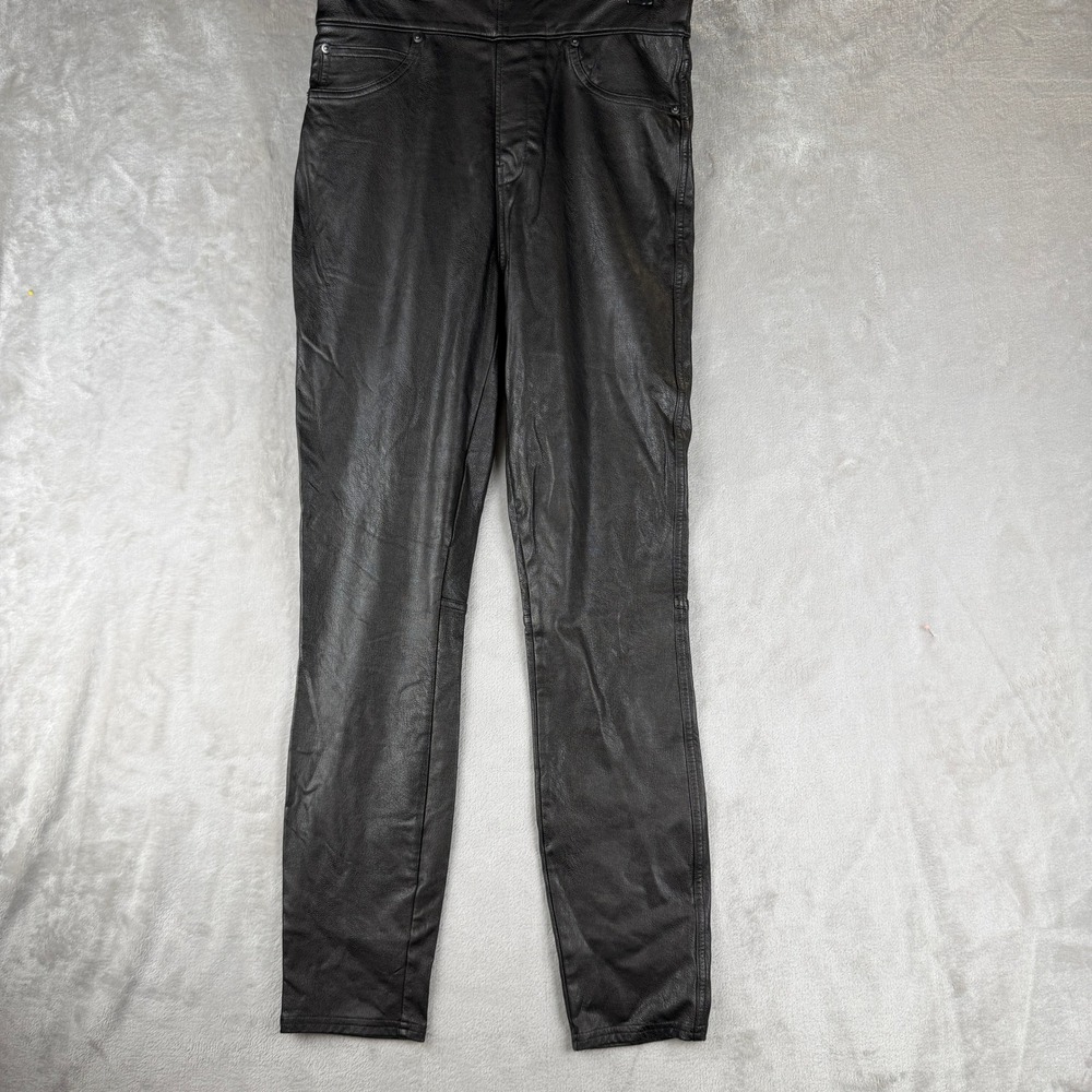 Spanx Faux Leather Five Pocket Skinny Leggings Black XS High Rise Pull On 20204R